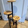 5-Tier Wooden Plant Stand with Black Metal Frame Image 3