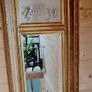 Heavy Gilt Framed Mirror with Marble Plaque Image 2