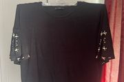 Black F&amp;F top with beads size UK16 EU44 Postage included