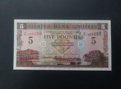 five pound ulster bank note 2001