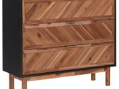 Sideboard 90x33.5x80 cm Solid Acacia Wood and MDF