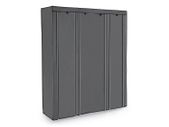 XXL wardrobe, folding cupboard, fabric cabinet with clothes rail, 3 roll-up doors, camping cupboard, 175 x 150 x 45 cm,