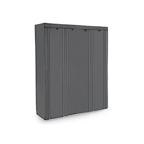 XXL wardrobe, folding cupboard, fabric cabinet with clothes rail, 3 roll-up doors, camping cupboard, 175 x 150 x 45 cm,