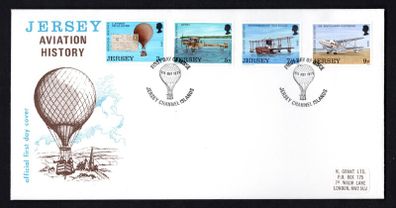 1973 Jersey Aviation History Commemorative Stamps First Day Cover (FDC)
