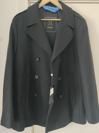 New STONES Men's Wool Pea Coat, Peacoat Size 40