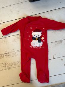 Dunne's Christmas sleepsuit 6-9m