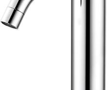 Tall Basin Taps - Chrome Mono Vessel Sink Tap for Bathroom Vanity Sink, Single Lever High Rise Basin Mixer Tap for Cloakroom and Washroom