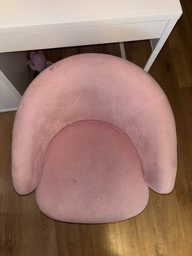 pink swivel chair