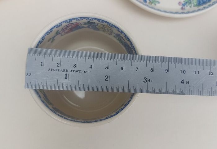 Beautiful and Rare Masons Patent Ironstone Set of Six Straight Sided Coffee/Tea Cup and Saucer Duos in the Regency Pattern, Circa 1950