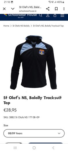 St Olaf's NS Balally tracksuit top