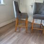 3 x EZ Living Carter Grey Fabric Bar Stool - Oak Legs Image 2