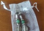 Silver and Green Earrings