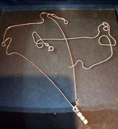 2 sterling silver chain and pendant