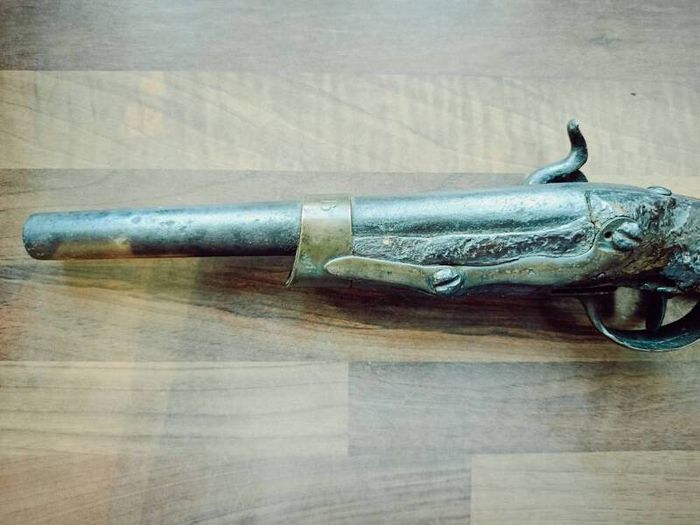 old percussion pistol for decor only
