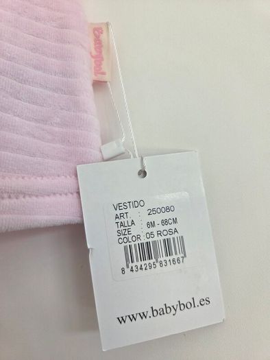 6m, Brand-New Babybol Pink Soft Baby Dress