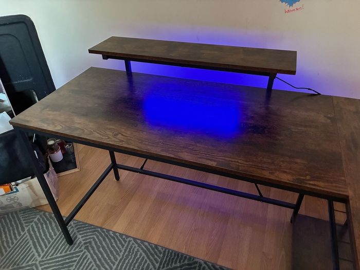Wood with metal frame large desk