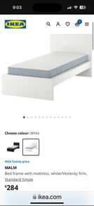 single bed with mattress