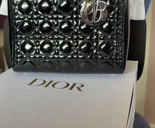 Lady Dior medium patent leather
