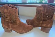 Suede cowboy boots, size 4UK (37)