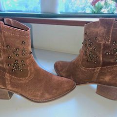 Suede cowboy boots, size 4UK (37)