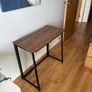 Folding Computer Desk,80cm Small Writing Desk, Rustic Walnut Image 2