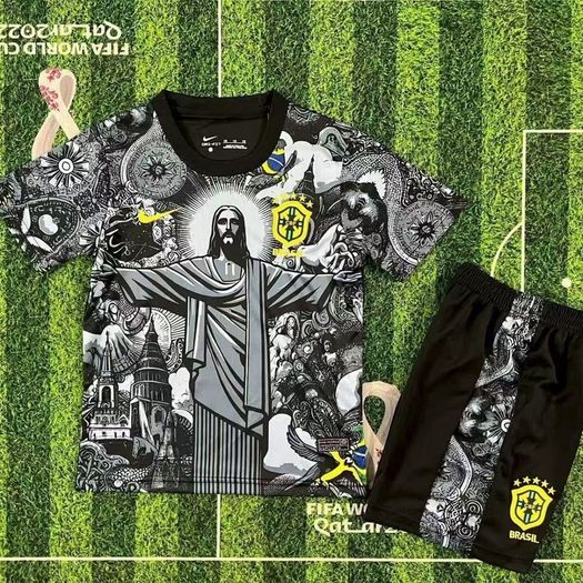 Brazil kids soccer kit shirt and socks