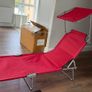 vidaXL Folding Sun Lounger with Canopy Image 2