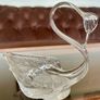 Vintage Cavan Ireland Clear Glass Swan Ornamental Pin Dish Image 7