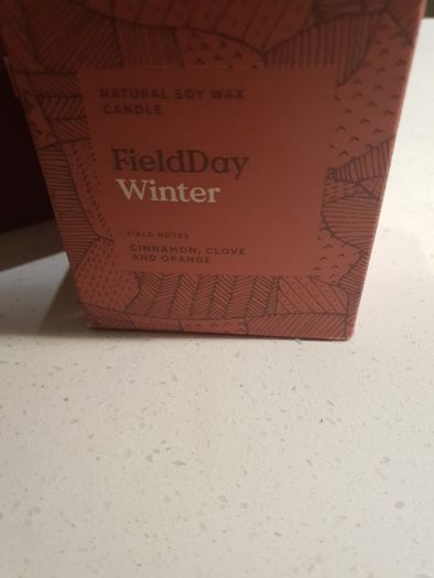 Field Day Winter Soy Wax Candle - cinnamon, clove and orange - 190 grams - Boxed Brand new