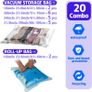 20-Pack of Premium Vacuum Compression Bags with Hand Pump - 2 Travel bags, 2 Small, 6 Medium, 5 Large, 5 Jumbo Image 2