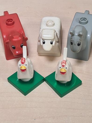 Vintage Lego Duplo Farm Animals Horse Sheep Cow Chickens