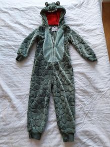 Crocodile fleece hooded onesie
