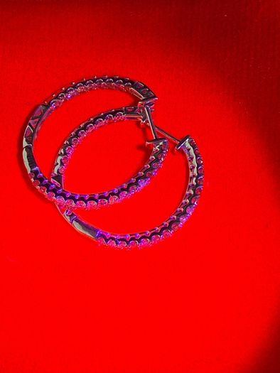 Natural Diamond Loop Earrings