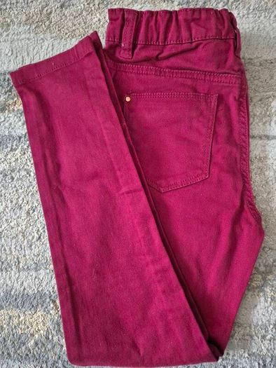 burgundy trousers, size 7-8y