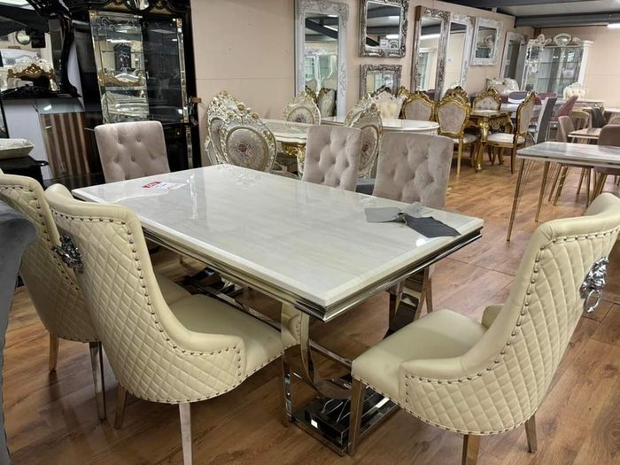 Marble Kitchen Dining Table With 6 Chairs