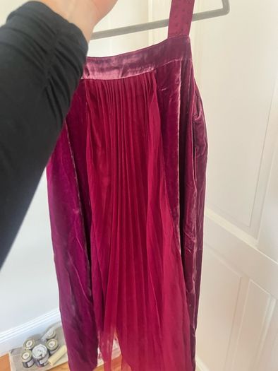 Monsoon Girls Burgundy Crushed Velvet Dress