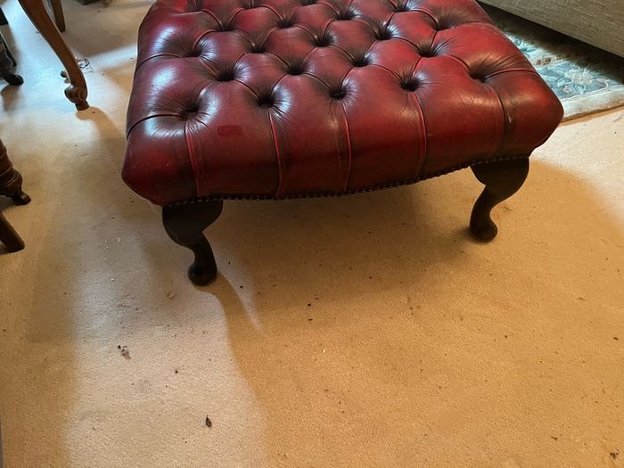 Red ox blood chesterfield footstool