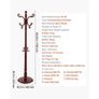 Coat Rack Freestanding, Wooden Coats Rack Stand with Weighted Base & 11 Hooks, Free Standing Hall Coat Tree for Entryway, Bedroom, Living Room Image 4