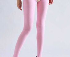 Sexy pink crotchless pantyhose tights for crossdressers