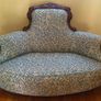 Antique Victorian Mahogany Love Seat - Upholstered in Original William Morris "Willow Bough" Woven Fabric - Arts and Craft Image 2