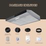 60cm Cooker Hood, 3 Speed Extractor Fan with Touch Control, LED Light, Carbon Filter, Wall or Under Cabinet Mounted Kitchen Extractor Hood, Recirculation & Duct Modes Image 3
