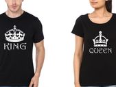 King Queen Couple Tees Tops T-shirts Great Gift Present For Valentines Day Idea