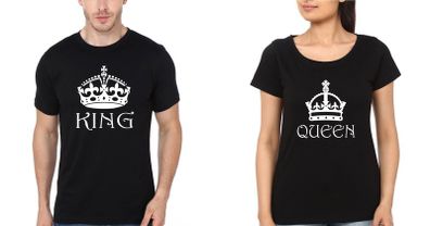King Queen Couple Tees Tops T-shirts Great Gift Present For Valentines Day Idea
