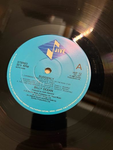 Billy Ocean vinyl lp.  Irish pressing