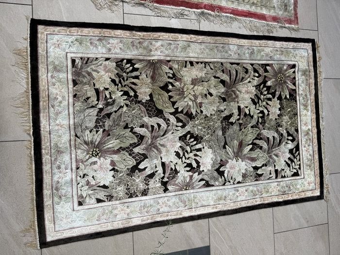 Three Large Genuine Silk Carpets, Sold Separately or Together