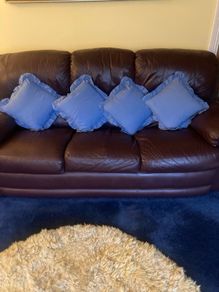 Vintage Blue Frilled Cushions X 2 ..8euro EACH