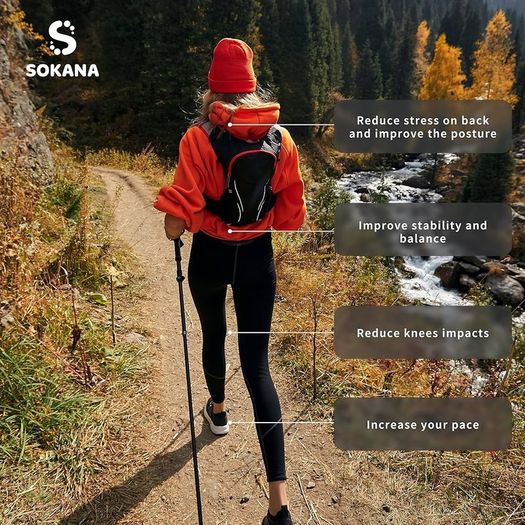 NEW SALE | Walking Poles 2 Pack Folding Walking Sticks for Men and Women | Lightweight Trekking Poles with Quick Lock System for Hiking Climbing Camping