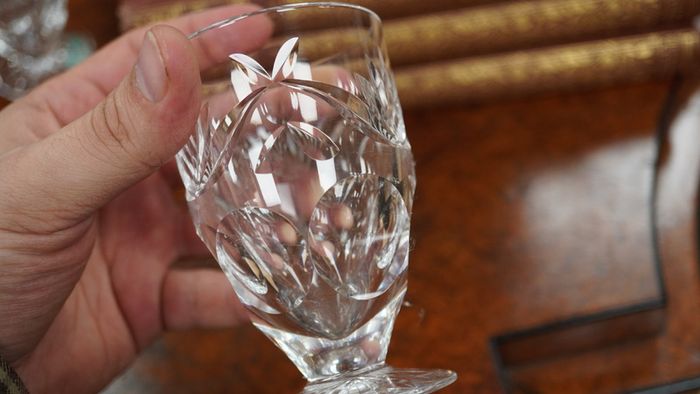 Set of 6 Vintage Waterford Crystal Ashling Footed Tumblers
