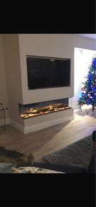 Three-Sided Electric Fire  Ideal for Media Wall