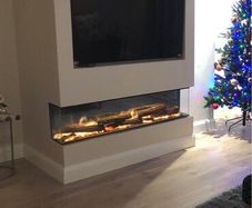 Three-Sided Electric Fire  Ideal for Media Wall